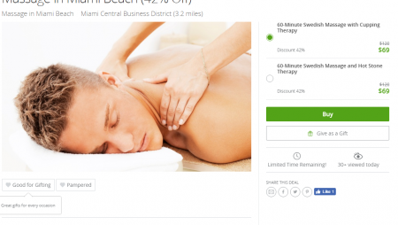 60-Minute Swedish Massage with Cupping or Hot-Stone Therapy at Massage in Miami Beach (42% Off)